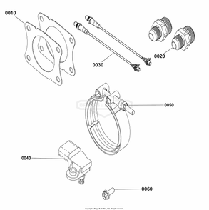 Engine Group - Ship Loose Diagram and Parts List for 080018-02  Briggs and Stratton Generator